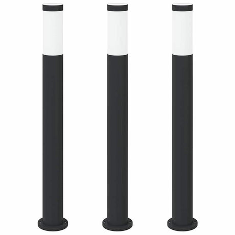 Vidaxl bolderverlichting 3 stuks 80 cm rvs ip44