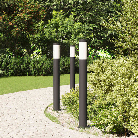 Vidaxl bolderverlichting 3 stuks 80 cm rvs ip44