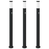 Vidaxl bolderverlichting met sensor 3 stuks 110 cm rvs ip44