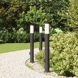 Vidaxl bolderverlichting met stopcontact 3 stuks 80 cm roestvrij staal ip44