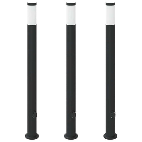 Vidaxl bolderverlichting met stopcontact 3 stuks 110 cm roestvrij staal ip44