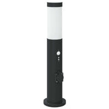 Vidaxl bolderverlichting met sensor en stopcontact 50 cm roestvrij staal ip44