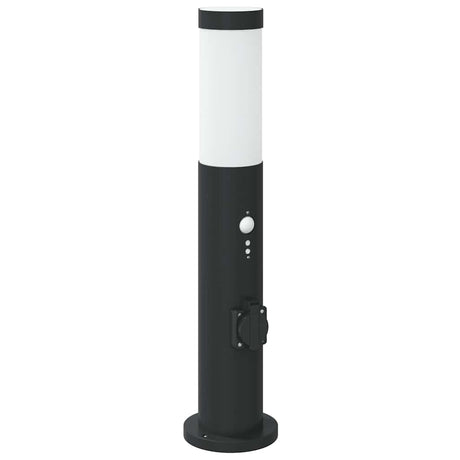 Vidaxl bolderverlichting met sensor en stopcontact 50 cm roestvrij staal ip44