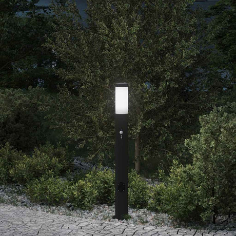Vidaxl bolderarmatuur met sensor en stopcontact 80 cm roestvrij staal ip44