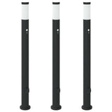 Vidaxl bolderverlichting met sensor en stopcontact 3 stuks 110 cm roestvrij staal ip44