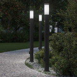 Vidaxl bolderverlichting met sensor en stopcontact 3 stuks 110 cm roestvrij staal ip44