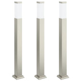 Vidaxl bolderverlichting 3 stuks 80 cm rvs ip44
