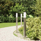 Vidaxl bolderverlichting 3 stuks 80 cm rvs ip44