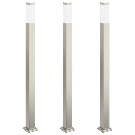 Vidaxl bolderverlichting 3 stuks 110 cm rvs ip44