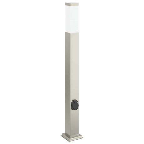 Vidaxl bolderarmatuur met stopcontact 80 cm rvs ip44