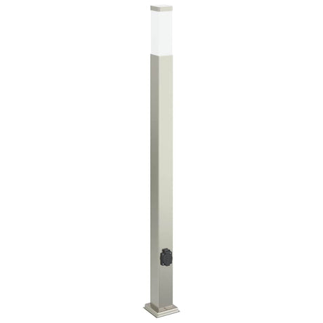 Vidaxl bolderarmatuur met stopcontact 110 cm rvs ip44