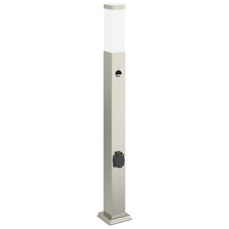 Vidaxl bolderarmatuur met sensor en stopcontact 80 cm roestvrij staal ip44