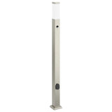Vidaxl bolderarmatuur met sensor en stopcontact 110 cm roestvrij staal ip44