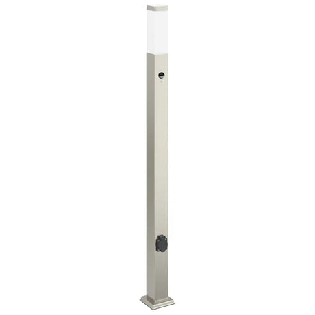 Vidaxl bolderarmatuur met sensor en stopcontact 110 cm roestvrij staal ip44