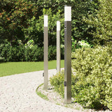Vidaxl bolderverlichting met sensor en stopcontact 3 stuks 110 cm roestvrij staal ip44