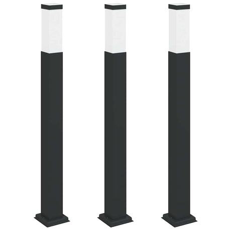 Vidaxl bolderverlichting 3 stuks 80 cm zwart ip44