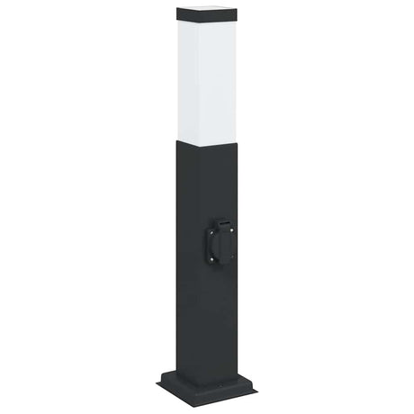 Vidaxl bolderarmatuur met stopcontact 50 cm zwart ip44