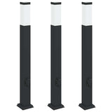 Vidaxl bolderverlichting met stopcontact 3 stuks 80 cm zwart ip44