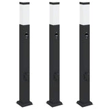 Vidaxl bolderverlichting met sensor en stopcontact 3 stuks 80 cm zwart ip44