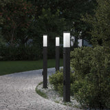 Vidaxl bolderverlichting met sensor en stopcontact 3 stuks 80 cm zwart ip44