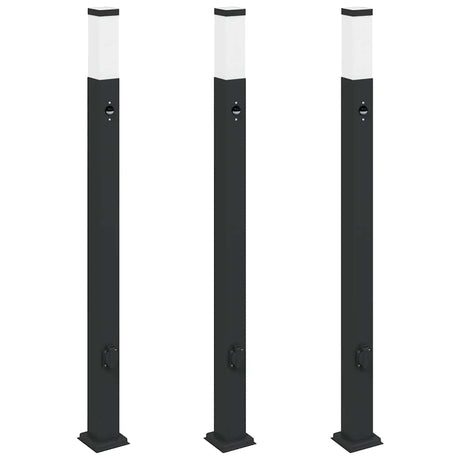 Vidaxl bolderverlichting met sensor en stopcontact 3 stuks 110 cm zwart ip44