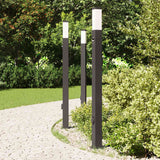 Vidaxl bolderverlichting met sensor en stopcontact 3 stuks 110 cm zwart ip44