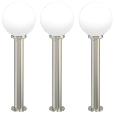 Vidaxl bolderverlichting 3 stuks 80 cm rvs ip44