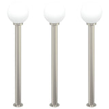 Vidaxl bolderverlichting 3 stuks 120 cm rvs ip44