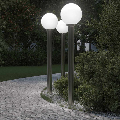 Vidaxl bolderverlichting 3 stuks 120 cm rvs ip44