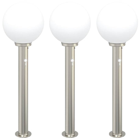 Vidaxl bolderverlichting met sensor 3 stuks 80 cm rvs ip44