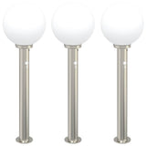 Vidaxl bolderverlichting met sensor 3 stuks 80 cm rvs ip44