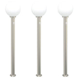 Vidaxl bolderverlichting met sensor 3 stuks 120 cm rvs ip44