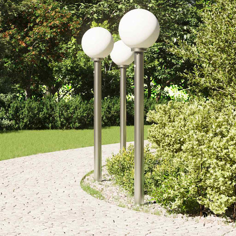 Vidaxl bolderverlichting met sensor 3 stuks 120 cm rvs ip44
