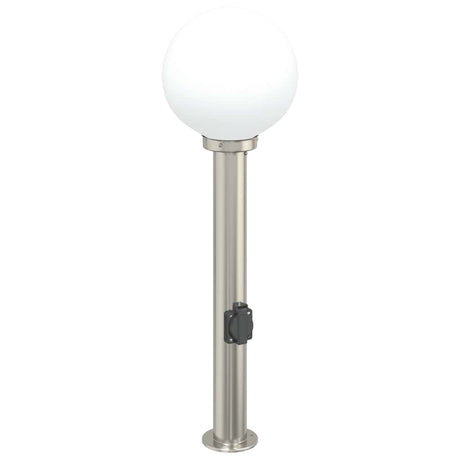 Vidaxl bolderarmatuur met stopcontact 80 cm rvs ip44