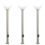 Vidaxl bolderverlichting met stopcontact 3 stuks 120 cm rvs ip44