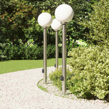 Vidaxl bolderverlichting met sensor en stopcontact 3 stuks 120 cm roestvrij staal ip44