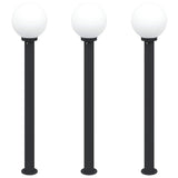 Vidaxl bolderverlichting 3 stuks 120 cm zwart ip44