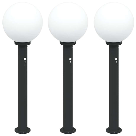 Vidaxl bolderverlichting met sensor 3 stuks 80 cm zwart ip44