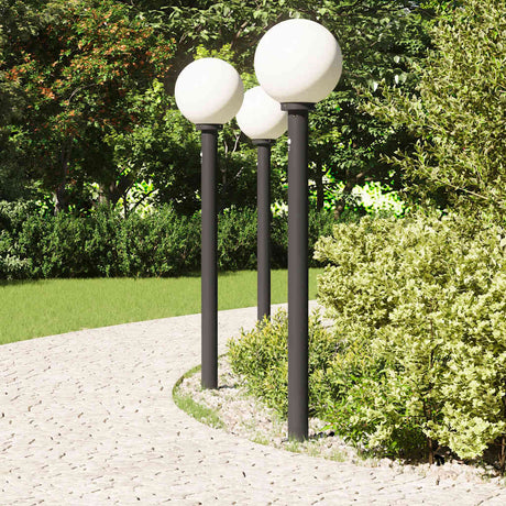 Vidaxl bolderverlichting met sensor 3 stuks 120 cm zwart ip44
