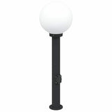 Vidaxl bolderarmatuur met stopcontact 80 cm zwart ip44