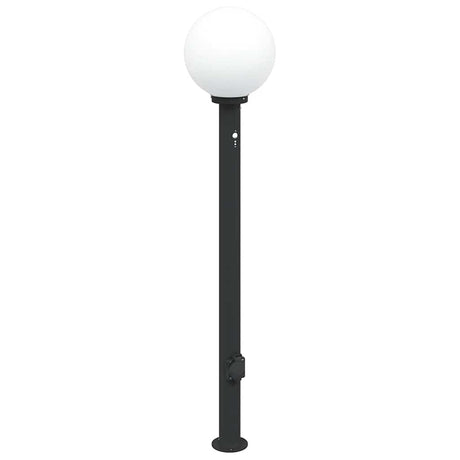 Vidaxl bolderarmatuur met sensor en stopcontact 120 cm zwart ip44