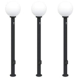 Vidaxl bolderverlichting met sensor en stopcontact 3 stuks 120 cm zwart ip44
