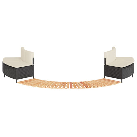 Vidaxl hottub-ombouw poly rattan en massief acaciahout zwart
