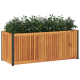 Vidaxl plantenbak 110x45x44 cm massief acaciahout en staal