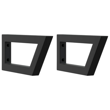 Vidaxl wandbeugels voor wasbak 2 st trapezium staal zwart