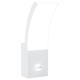 VidaXL Buitenwandlamp LED met sensors gegoten aluminium wit