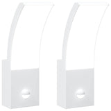 Vidaxl buitenwandlampen 2 st led met sensors gegoten aluminium wit
