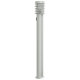 Vidaxl buitenvloerlamp met stopcontact 110 cm roestvrijstaal zilver