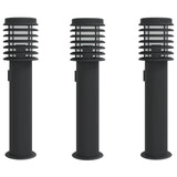 Vidaxl buitenvloerlampen 3 st stopcontact 60 cm roestvrijstaal zwart