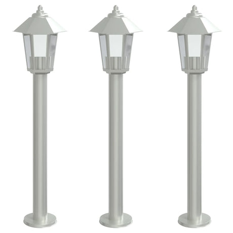 Vidaxl vloerlamp voor buiten 3 st 80 cm roestvrijstaal zilverkleurig